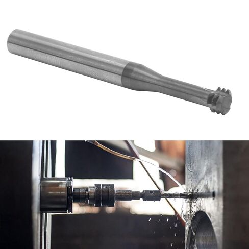 Milling Cutter Thread Milling Cutter Router Bit 3 Tooth Tungsten Steel Thread Engraving Tool M8x1.25xD6x60 for Machining Planes Grooves Forming Surfaces on Milling Machines in Kuwait