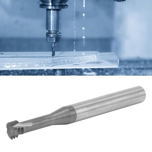 Milling Cutter Thread Milling Cutter Router Bit 3 Tooth Tungsten Steel Thread Engraving Tool M8x1.25xD6x60 for Machining Planes Grooves Forming Surfaces on Milling Machines in Kuwait