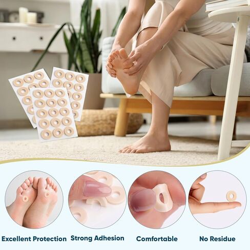 240 قطعة من وسائد مسامير القدم من KINDSHINE، مزيلات الذرة لأصابع القدم، وسادات ذرة لاصقة ذاتية اللصق، تحمي من مسامير القدم والذرة والبثور من الضغط والاحتكاك (بيج، مقاس صغير لإصبع القدم) in Kuwait
