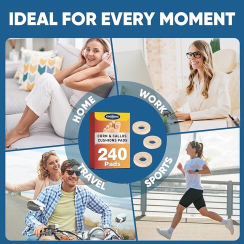 240 قطعة من وسائد مسامير القدم من KINDSHINE، مزيلات الذرة لأصابع القدم، وسادات ذرة لاصقة ذاتية اللصق، تحمي من مسامير القدم والذرة والبثور من الضغط والاحتكاك (بيج، مقاس صغير لإصبع القدم) in Kuwait