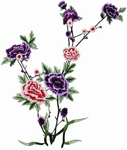 1pcs Beautiful Flower Large Water Soluble Embroideried Fabric National Trend Applique Patch Sew Clothes Accessories in Saudi Arabia