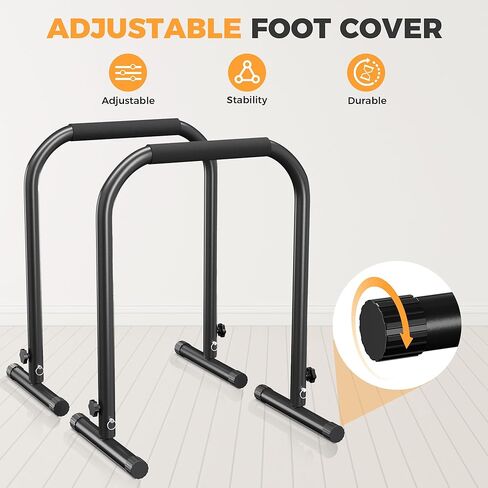 Outdoor Basic Adjustable Dip Bar Station - Heavy Duty Parallel Bars, Extra Tall & Thickened Steel Design for Home Gym, Calisthenics & Strength Training in Kuwait