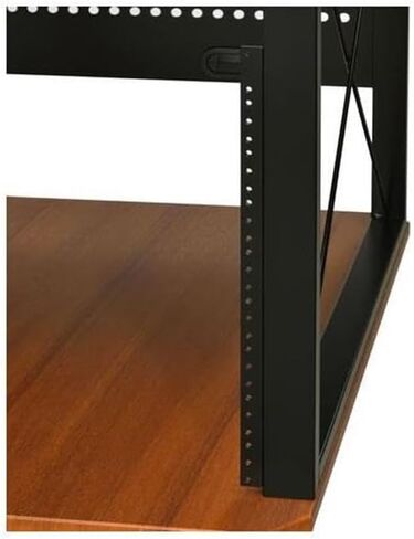 مكتب الموسيقى المعاصر من BOWERY HILL، لمسة نهائية من الكرز والأسود، هيكل MDF ومعدن، 72 بوصة × 30 بوصة × 40 بوصة، 6 مقصورات مفتوحة، صينية لوحة المفاتيح، إدارة السلك، صندوق مع رف للاستوديو أو in Kuwait