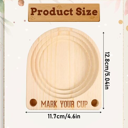 Wooden Cup Holder, Reusable Cup Dispenser Cups Holder with Marker Slot Cups Organizer Hosting Essentials Cookout Bar Accessories Decor for Drink Station Parties Outdoor Counter Picnic (Wood Color) in Saudi Arabia
