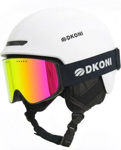 خوذة تزلج مع نظارات واقية، خوذة التزلج على الجليد للرجال والنساء، نظام تهوية قابل للتعديل على مرحلتين، خوذة الرياضات الثلجية للبالغين والشباب والأطفال الكبار in Kuwait