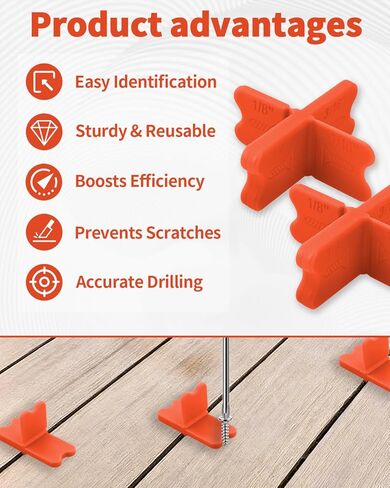 8 Pcs ABS Deck Spacer Tool, 4 Thicknesses Deck Board Spacers (1/16", 1/8", 3/16", 1/4") for Pressure Treated Lumber, Composite Decking, PVC & Hardwood Boards in Kuwait