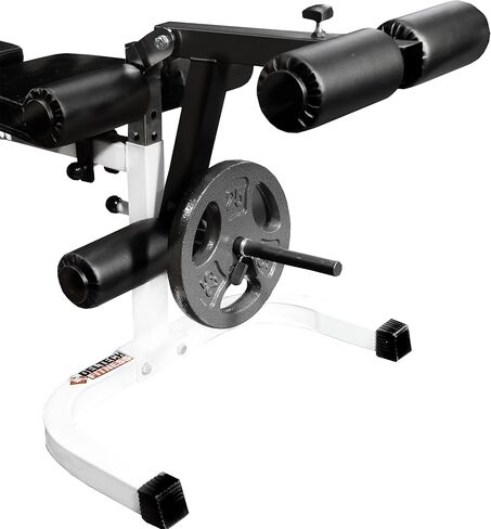 مرفق تمديد الساق DF106 - قابل للتعديل بالكامل لتدريب الساق المعزولة في صالة الألعاب الرياضية المنزلية - سعة 300 رطل - لوحة محملة باللوحة القياسية والأولمبية لتدريب القوة من Deltech Fitness in Kuwait