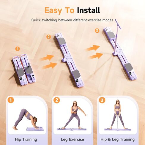 معدات تمرين آلة التزلج القابلة للطي، آلة تمرين الساق، لوح بيلاتيس متعدد الوظائف، آلة إصلاح بيلاتيس in Kuwait