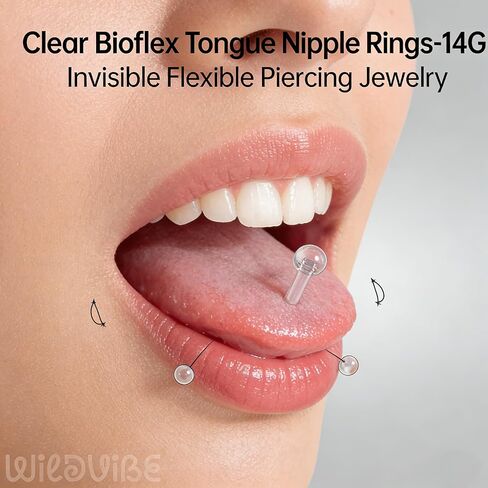 20Pcs 14G 12MM Transparent Acrylic Barbell Tongue Nipple Rings Flexible Straight Bar Body Piercing Jewelry Retainers for Women Men Work Sports in Saudi Arabia