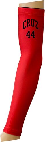 Solid Red Compression Sports Arm Sleeve - Custom Jersey Name & Number in Kuwait