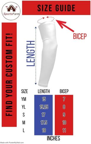 Solid Red Compression Sports Arm Sleeve - Custom Jersey Name & Number in Kuwait