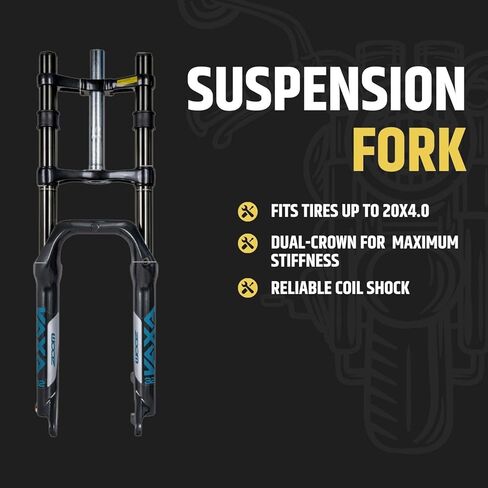 Zoom 879DH 20 x 4.0 شوكة تعليق - زنبرك ملفوف - للدراجة ذات الإطارات الدهنية/الدراجة الإلكترونية - متوافقة مع Ridstar Q20 (محرك المحور الخلفي) in Kuwait