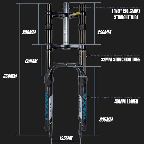 Zoom 879DH 20 x 4.0 شوكة تعليق - زنبرك ملفوف - للدراجة ذات الإطارات الدهنية/الدراجة الإلكترونية - متوافقة مع Ridstar Q20 (محرك المحور الخلفي) in Kuwait
