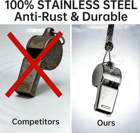 صافرة، صفارة رياضية من الفولاذ المقاوم للصدأ مع حبل للمدربين والحكام والمسؤولين والمعلمين ورجال الإنقاذ in Kuwait