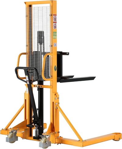 APOLLOLIFT Manual Pallet Stacker with Straddle Legs 1100lbs Capacity 63" Lift Height Adjustable Forks in Saudi Arabia