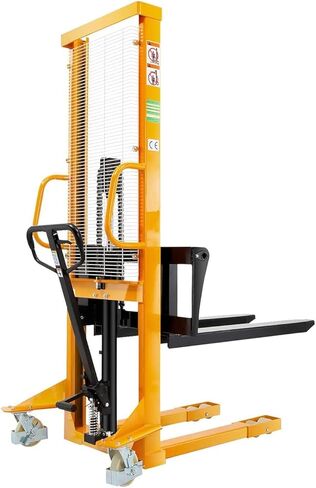 APOLLOLIFT Manual Pallet Stacker with Straddle Legs 1100lbs Capacity 63" Lift Height Adjustable Forks in Saudi Arabia