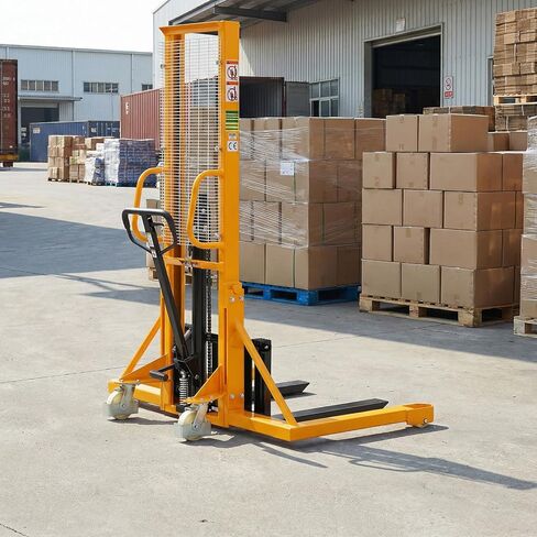 APOLLOLIFT Manual Pallet Stacker with Straddle Legs 1100lbs Capacity 63" Lift Height Adjustable Forks in Saudi Arabia
