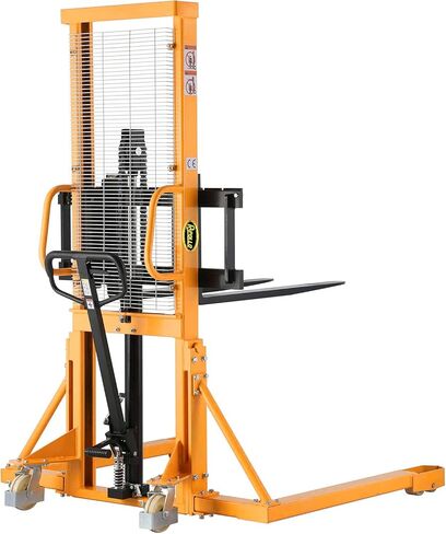 APOLLOLIFT Manual Pallet Stacker with Straddle Legs 1100lbs Capacity 63" Lift Height Adjustable Forks in Saudi Arabia