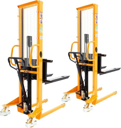 APOLLOLIFT Manual Pallet Stacker with Straddle Legs 1100lbs Capacity 63" Lift Height Adjustable Forks in Saudi Arabia