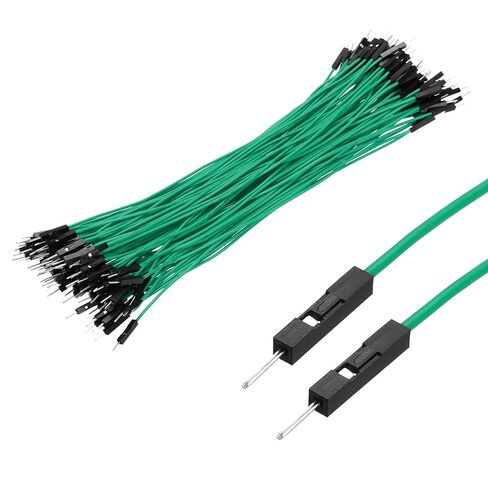 MECCANIXITY Male to Male 1Pin Breadboard Jumper Wire 2.54mm Pitch Ribbon Cable 20cm Long Electronics Breadboard Ribbon Cables for Breadboard Electronic Projects Pack of 100,Black in Saudi Arabia