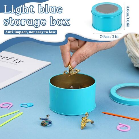 34 Pcs Adjustable Crochet Ring Set, 8 Pcs Knitting Ring, Tension Rings for Crocheting, Crochet Ring for Finger, Stitch Markers Plastic Needles for Crocheting, Crochet Accessories with Storage Box in Kuwait