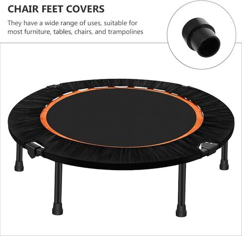 Garneck 8 Pack Non-Slip Trampoline Leg Covers - Durable Black Anti Slip Mats for Table Feet Protection Ideal for Outdoor Use and Enhanced Stability on Trampolines in Saudi Arabia