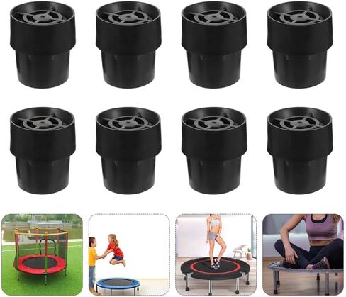 Garneck 8 Pack Non-Slip Trampoline Leg Covers - Durable Black Anti Slip Mats for Table Feet Protection Ideal for Outdoor Use and Enhanced Stability on Trampolines in Saudi Arabia
