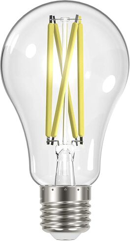 مجموعة من 6 مصابيح LED قابلة للتعتيم من ساتكو، S12430، لومن عالي، 12.5 وات، A19، شفاف، قاعدة متوسطة، 3000 كلفن، 90 CRI، 120 فولت للاستخدام في الأماكن السكنية والضيافة والعرض والتجارية in Saudi Arabia