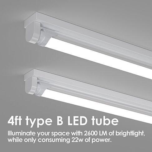 4ft T8 T12 LED Tubes, Frosted 48" 22W (65W Fluorescent Replacement) 6000K 6500K, Double-Ended Power Ballast Bypass Light, 2600lm Type B Milky 110V 277V, 25 Pack in Saudi Arabia