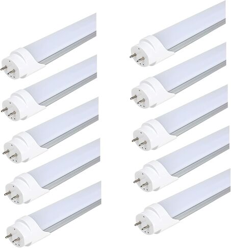 4ft T8 T12 LED Tubes, Frosted 48" 22W (65W Fluorescent Replacement) 6000K 6500K, Double-Ended Power Ballast Bypass Light, 2600lm Type B Milky 110V 277V, 25 Pack in Saudi Arabia