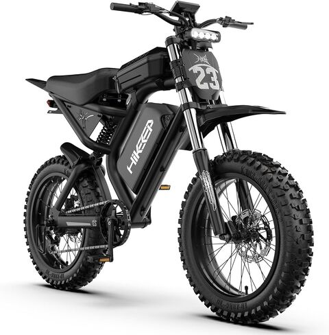 Electric Dirt Bike for Adults - Peak 1500W/3000W Electric Bikes, 28-35MPH, 48V/52V 15.6Ah/25Ah/40Ah, 70-120 Mile(PAS Mode), 16/20 Inch All-Terrain Fat Tire Electric Motorcycle in Kuwait