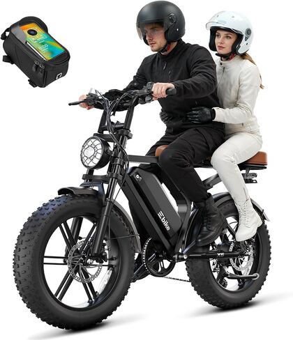 Electric Bike for Adults, Peak 1500W Motor Retro E Bike, 32MPH 65/120Miles, 48V 15Ah Removable Battery, 20"x4" Fat Tires, Full Suspension, APP Control, Off-Road Ebike for City Commuting in Saudi Arabia
