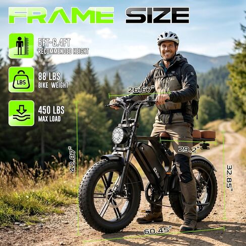 Electric Bike for Adults, Peak 1500W Motor Retro E Bike, 32MPH 65/120Miles, 48V 15Ah Removable Battery, 20"x4" Fat Tires, Full Suspension, APP Control, Off-Road Ebike for City Commuting in Saudi Arabia