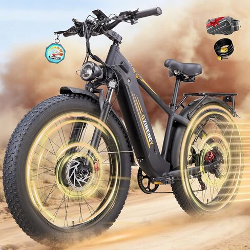 6000W Peak Dual-Motor Ebike for Adults, 45-50 MP H Electric Bike with 52V 26Ah Battery Up to 100 Mile,26" Fat Tire,Front and Rear Turn Signals,Electric Bicycle with Adjustable Stem in Saudi Arabia