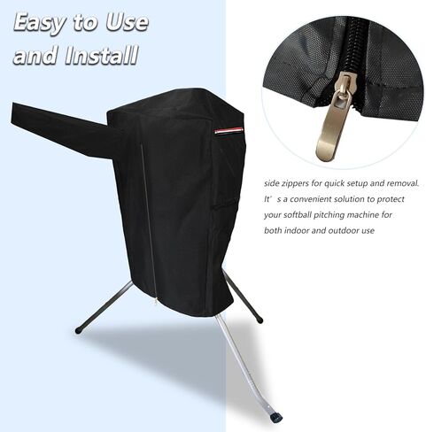 غطاء آلة رمي البيسبول وغطاء آلة رمي الكرة اللينة - قماش أكسفورد 600D عالي التحمل، بطانة فخمة، حماية من جميع الأحوال الجوية للآلات ذات مغذيات الكرة in Kuwait