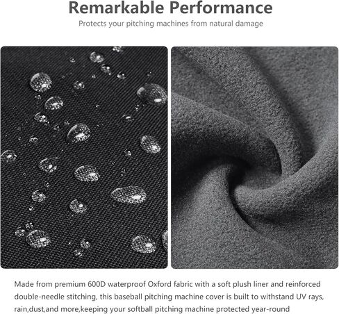 غطاء آلة رمي البيسبول وغطاء آلة رمي الكرة اللينة - قماش أكسفورد 600D عالي التحمل، بطانة فخمة، حماية من جميع الأحوال الجوية للآلات ذات مغذيات الكرة in Kuwait