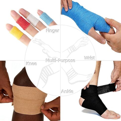 IndigoCase 6 Rolls Self Adhesive Bandage Wrap 4 Inch, White Color Elastic Athletic Tape, Vet Wrap, Wrist Tape, Large Bandage for Horses, Knuckle, Knee, Pets in Saudi Arabia
