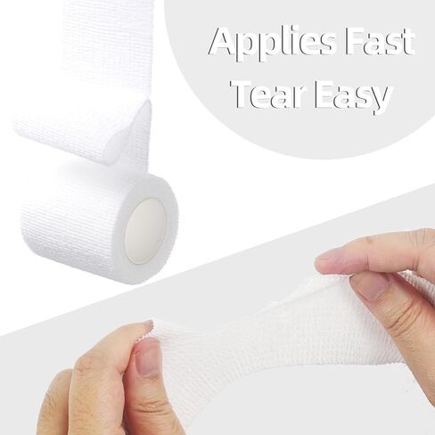 IndigoCase 6 Rolls Self Adhesive Bandage Wrap 4 Inch, White Color Elastic Athletic Tape, Vet Wrap, Wrist Tape, Large Bandage for Horses, Knuckle, Knee, Pets in Saudi Arabia