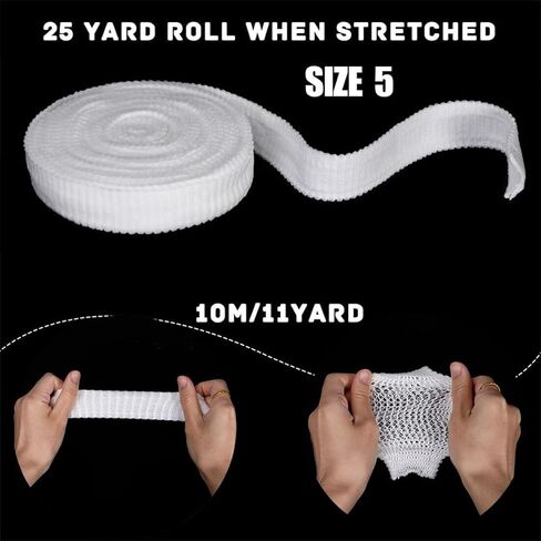 Elastic Stretch Net for Wound Care Size 5 Tubular Bandage Elbow Dressing Retainer Without Use Tape (1.5 in × 11 yd Unstretched) in Kuwait