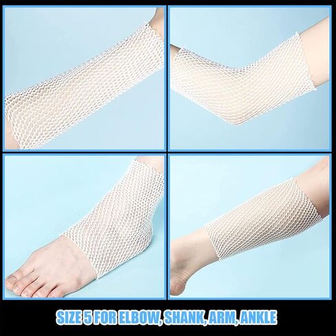 Elastic Stretch Net for Wound Care Size 5 Tubular Bandage Elbow Dressing Retainer Without Use Tape (1.5 in × 11 yd Unstretched) in Kuwait