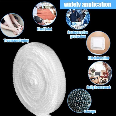 Elastic Stretch Net for Wound Care Size 5 Tubular Bandage Elbow Dressing Retainer Without Use Tape (1.5 in × 11 yd Unstretched) in Kuwait