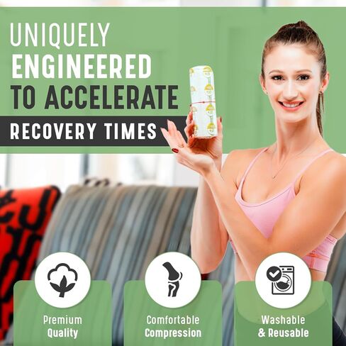 Premium Elastic Bandage Wrap (6" 3 Pack) - Hook & Loop Fasteners at Both Ends - Latex Free Hypoallergenic Compression Roll - Reusable Bandages for Waist, Legs, Elbow & Knee Wrap in Kuwait