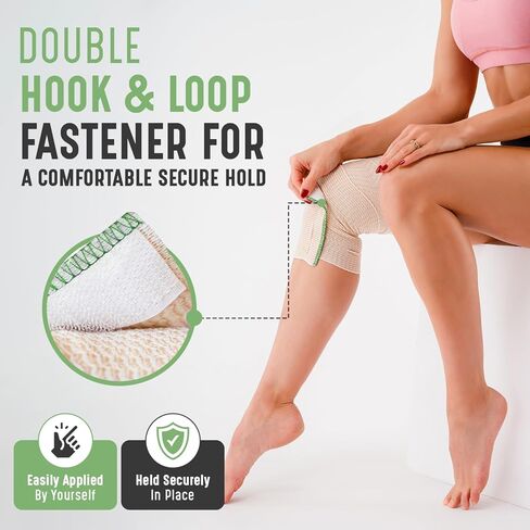 Premium Elastic Bandage Wrap (6" 3 Pack) - Hook & Loop Fasteners at Both Ends - Latex Free Hypoallergenic Compression Roll - Reusable Bandages for Waist, Legs, Elbow & Knee Wrap in Kuwait