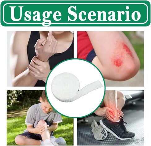 لفتان من الضمادات الأنبوبية، 0.98 × 78.74 بوصة، ضمادة شبكية مرنة للجروح، شاش شبكي مطاطي خالٍ من المواد اللاصقة، لفافة ضمادة شبكية للذراع - الاحتفاظ بالضمادات الرطبة / الجافة (أبيض) in Kuwait