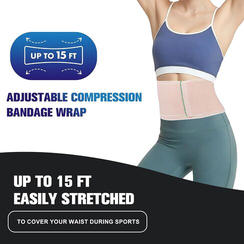 6 In Elastic Bandage Wrap 4 Pack, Compression Bandage Wrap for Ankle, Elbow, Knee, Shoulder,Tummy, Body, Premium Sport Support & Injury Recovery, Reusable & Durable in Saudi Arabia
