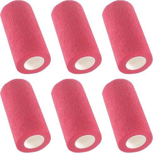 IndigoCase 6 لفات ضمادة لاصقة ذاتية اللصق مقاس 10.16 سم، شريط رياضي مرن باللون الأبيض، لفافة الطبيب البيطري، شريط معصم، ضمادة كبيرة للخيول، والمفاصل، والركبة، والحيوانات الأليفة in Kuwait