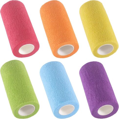 IndigoCase 6 Rolls Self Adhesive Bandage Wrap 4 Inch, White Color Elastic Athletic Tape, Vet Wrap, Wrist Tape, Large Bandage for Horses, Knuckle, Knee, Pets in Saudi Arabia