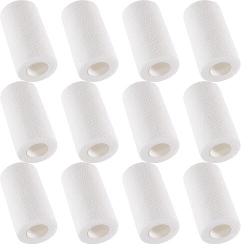 IndigoCase 6 Rolls Self Adhesive Bandage Wrap 4 Inch, White Color Elastic Athletic Tape, Vet Wrap, Wrist Tape, Large Bandage for Horses, Knuckle, Knee, Pets in Saudi Arabia