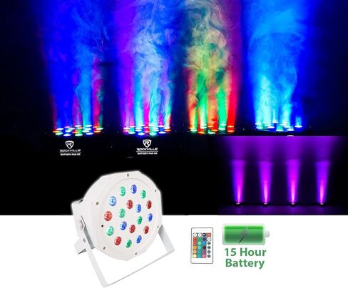 حزمة Rockville PLX12: (2) مكبرات صوت PA تعمل بقدرة 3000 وات/750 وات RMS، (2) بطارية PAR 50 LED DMX مصابيح غسيل، RFAAW 112 × 48 بوصة DJ Event Facade Booth، حامل مكبر صوت ثلاثي الأرجل، 8 قطع in Kuwait