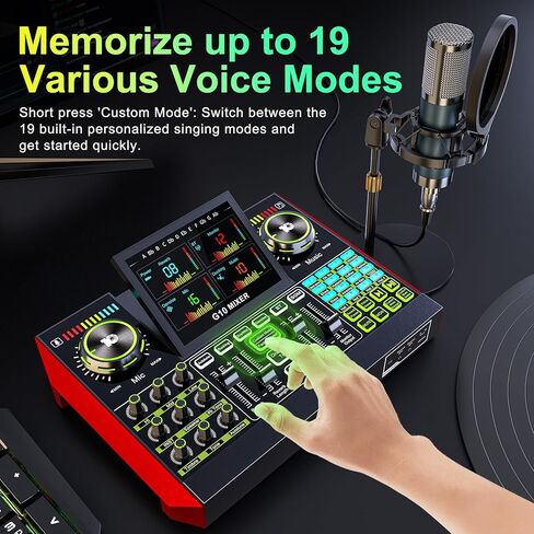 G10-P15 DJ & Podcast Equipment Bundle, Audio Interface with Cardioid Designer P15 Mic for Gamer and All-in-One DJ Mixer, Perfect for Live Streaming, Singing, YouTube, Gaming in Saudi Arabia